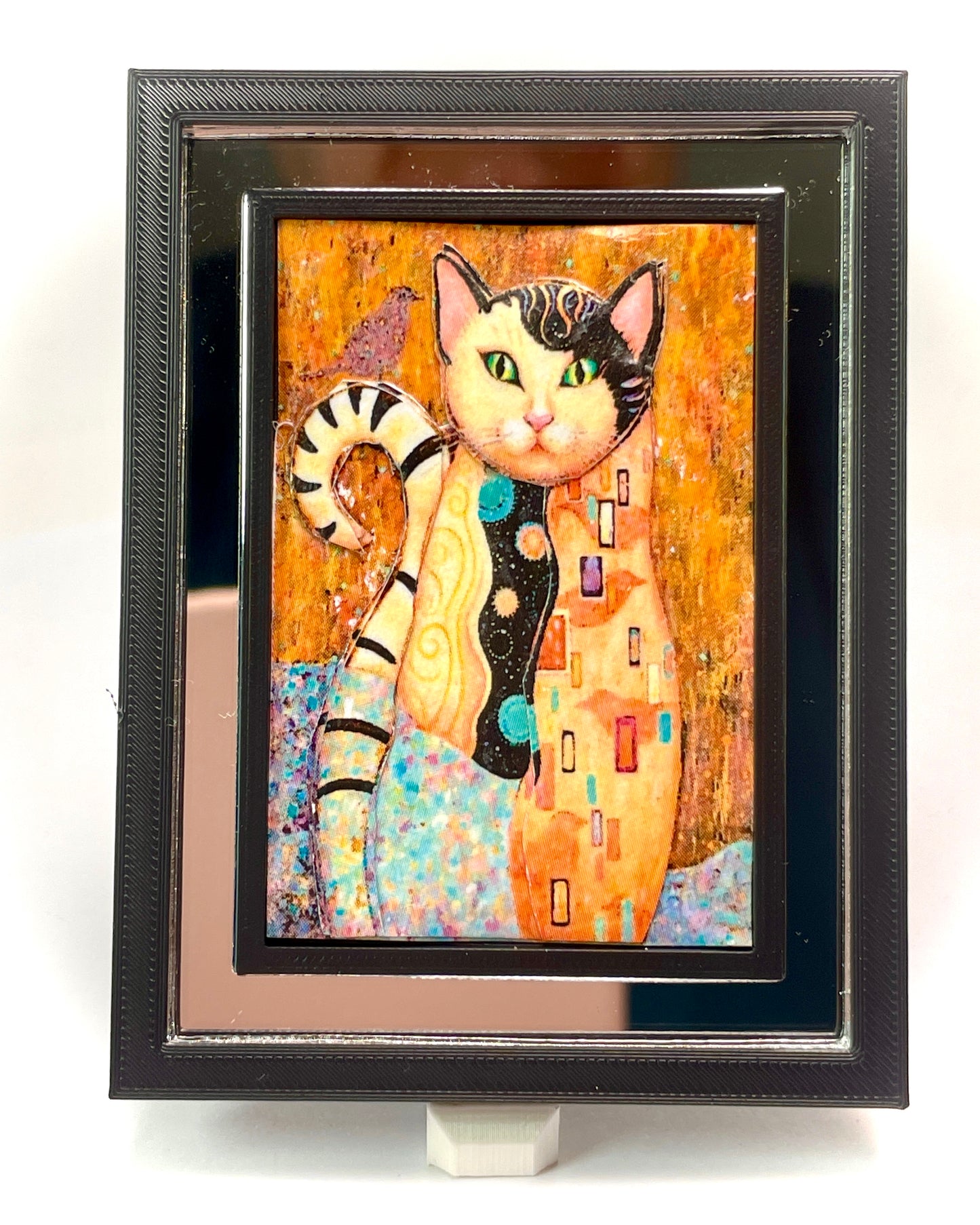 1:12 Dollhouse miniature 3D-layered French-art cat picture