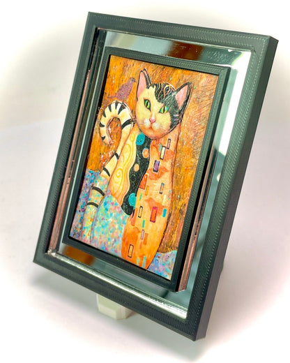 1:12 Dollhouse miniature 3D-layered French-art cat picture