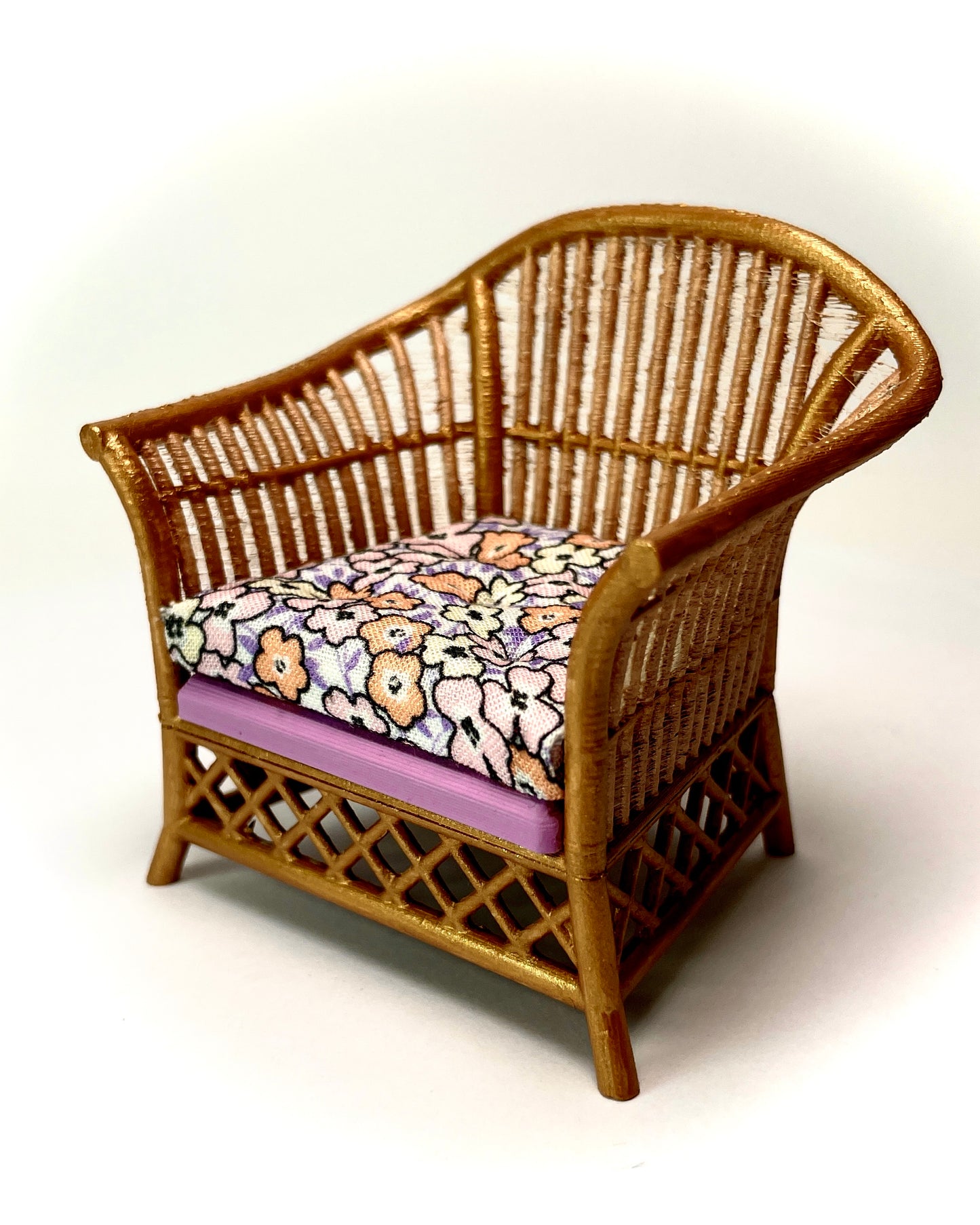 1:12 Dollhouse cane rattan spring lilac furniture