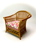 1:12 Dollhouse cane rattan petit rose flowers furniture