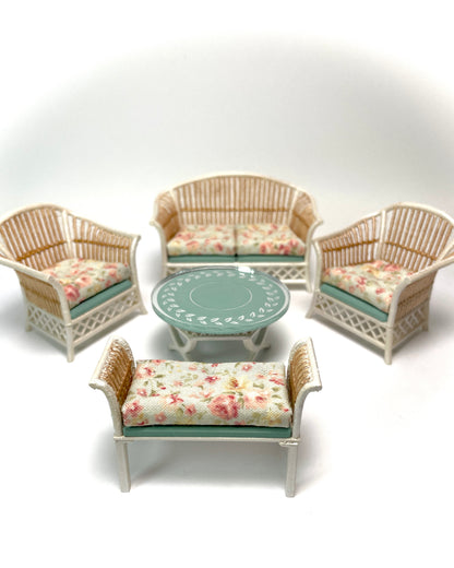 1:16 Dollhouse cane rattan pearl spring 24 furniture - Lundby