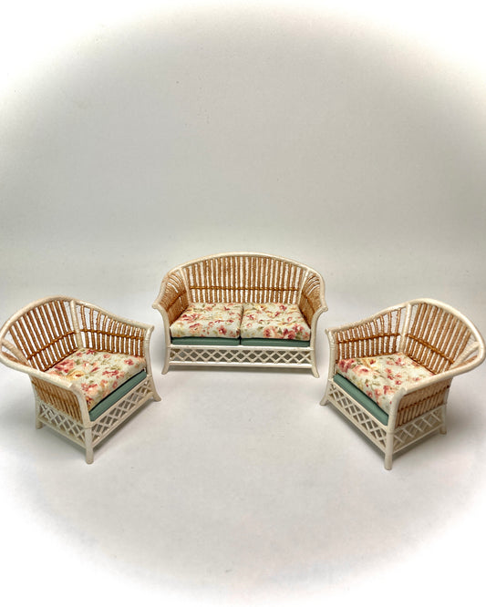 1:16 Dollhouse cane rattan pearl spring 24 furniture - Lundby