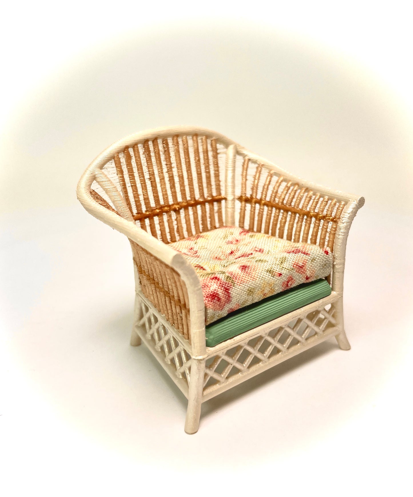 1:16 Dollhouse cane rattan pearl spring 24 furniture - Lundby