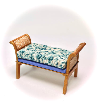1:16 Dollhouse cane rattan petit floral blue furniture - Lundby