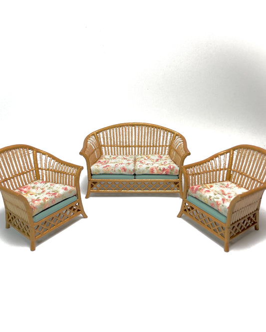1:16 Dollhouse cane rattan spring 24 furniture - Lundby