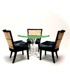 1:12 Dollhouse miniature black dinning room set - Round Table and 3 chairs