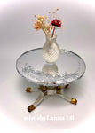 1:12 Dollhouse miniature Victorian side table engraved mirror top