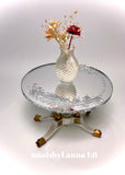 1:12 Dollhouse miniature Victorian side table engraved mirror top