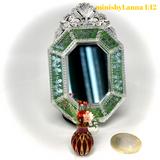 1:12 Dollhouse miniature Venetian classic large bevelled wall mirror