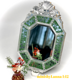 1:12 Dollhouse miniature Venetian classic large bevelled wall mirror
