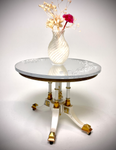1:12 Dollhouse miniature Victorian side table engraved mirror top