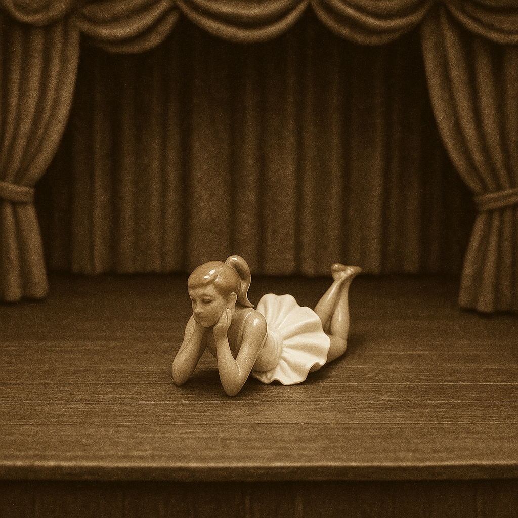 1:24 Dollhouse miniature reclining ballerina sculpture - Half Scale