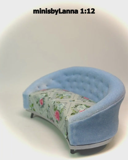 1:12 Dollhouse miniature modern sofa velvet - various colors