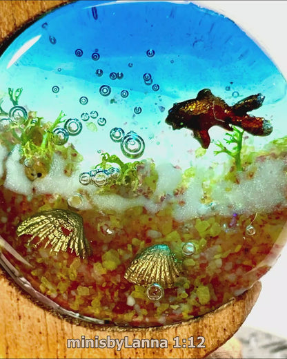 1:12 Dollhouse miniature resin LED aquarium OOAK working table lamp light