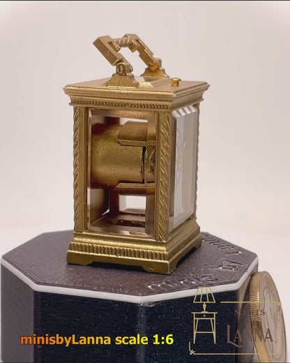 1:6 Dollhouse miniature elegant French carriage clock