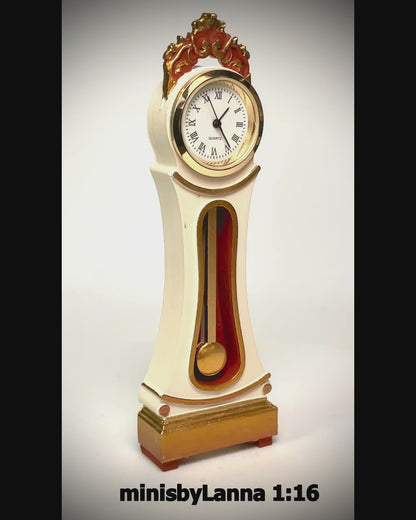 1:16 Dollhouse Swedish Mora longcase working clock various colors - Lundby scale