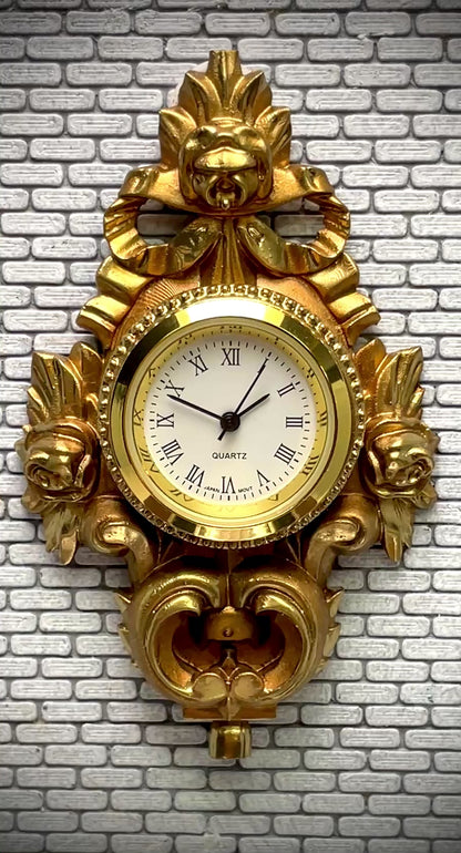 1:12 Dollhouse miniature Swedish Cartel wall working clock – Hand Painted