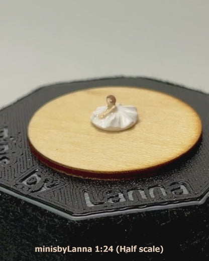1:24 Dollhouse miniature sitting ballerina sculpture - Half Scale