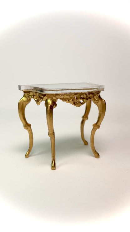 1:16 Dollhouse miniature Victorian console table with top mirror - Lundby scale