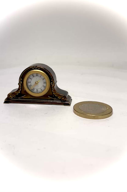 1:12 Dollhouse miniature Napoleon Hat mantel working clock – Hand Painted
