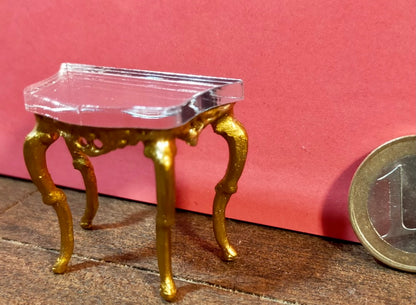 1:24 Dollhouse miniature Victorian gold console table - Half scale