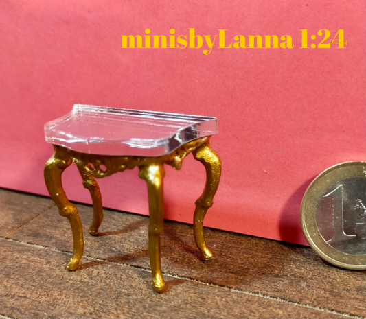 1:24 Dollhouse miniature Victorian gold console table