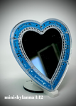 1:12 Dollhouse miniature Venetian classic heart blue wall mirror