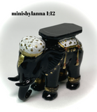 1:12 Dollhouse miniature elephant coffee table like porcelain glass effect top various colors