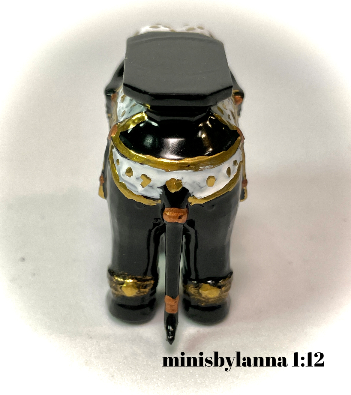 1:12 Dollhouse miniature elephant coffee table like porcelain glass effect top various colors