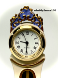1:16 Dollhouse Swedish Mora longcase working clock Blue - Lundby scale