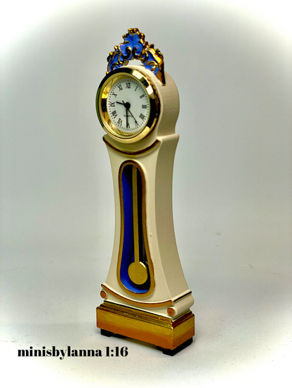 1:16 Dollhouse Swedish Mora longcase working clock various colors - Lundby scale