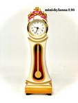 1:16 Dollhouse Swedish Mora longcase working clock cream pink - Lundby scale