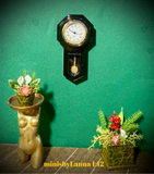 1:12 Dollhouse miniature wooden black American regulator wall working clock
