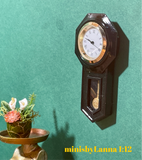 1:12 Dollhouse miniature wooden black American regulator wall working clock