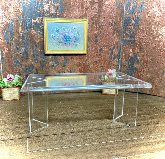1:12 Dollhouse miniature modern dinning room table beveled top