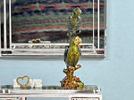 1:16 Dollhouse miniature gilded parrot sculpture - Lundby scale