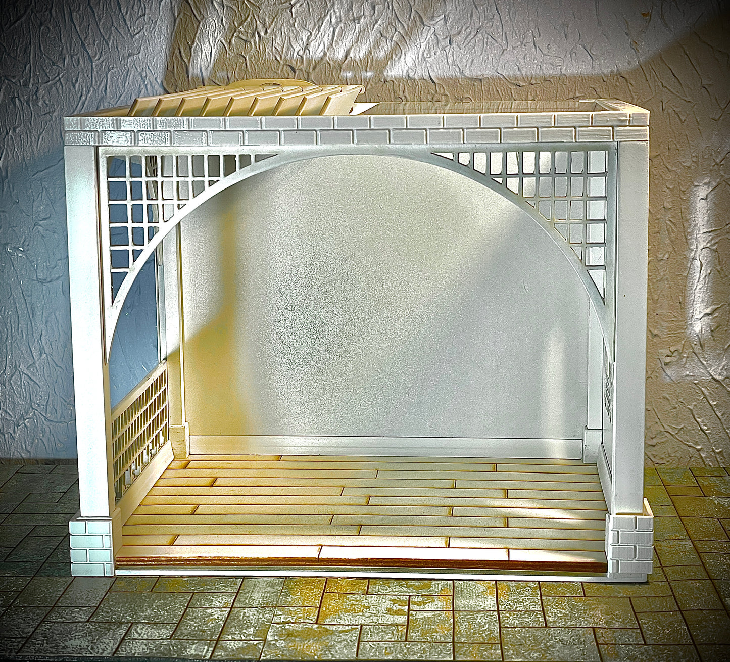 1:12 Dollhouse roombox Gazebo Diorama Art Box with moving pergolas roof cover - Various Models