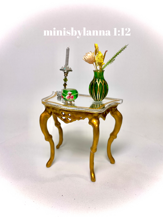 1:12 Dollhouse miniature Victorian console tables with top mirror