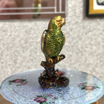 1:12 Dollhouse miniature gilded parrot sculpture