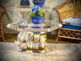 1:12 Dollhouse miniature elephant coffee table like porcelain glass effect top