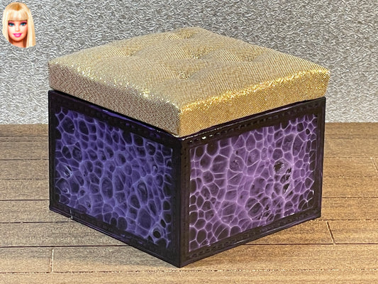 1:6 Dollhouse miniature hand painted crocodile Puff Purple & Gold