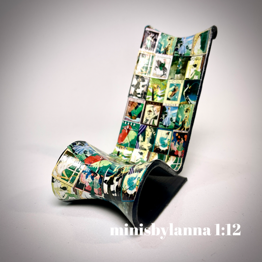 1:12 Dollhouse miniature decoupaged modern chaise lounge - various models