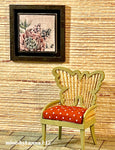 1:12 Dollhouse miniature large rattan Butterfly armchair celery green