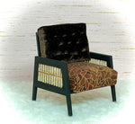 1:12 Dollhouse Art Deco rattan armchair golden leaves
