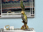 1:16 Dollhouse miniature gilded parrot sculpture - Lundby scale