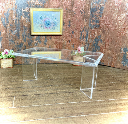1:12 Dollhouse miniature modern dinning room table beveled top