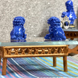 1:12 Dollhouse miniature Chinese guardian lions sculptures - pair