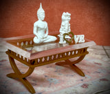 1:12 Dollhouse miniature Buddha and Yoga Elephant sculptures in White