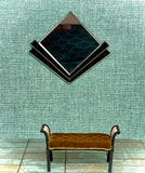 1:12 Dollhouse Art Deco rattan long stool velvet gold