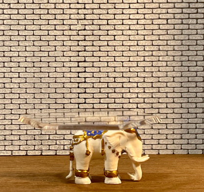 1:16 Dollhouse elephant coffee table like porcelain glass effect top - Lundby
